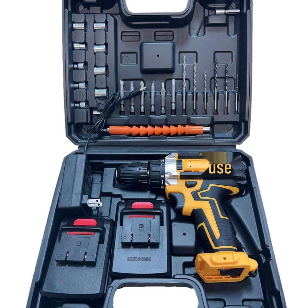 Rechargeable Brushless Hand Drill - Portable Lithium Battery Impact Drill for Metal and Wood