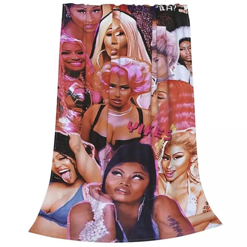 

Nicki Minaj Blankets Fleece Spring/Autumn Portable Super Warm Throw Blankets for Bed Travel Bedspreads 75x90cm