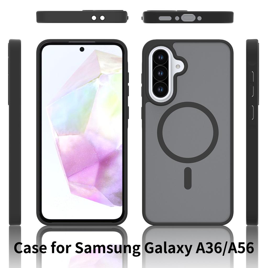 Für Samsung Galaxy A36 5G/A56 5G Hülle Kompatibel mit MagSafe TPU Rahmen Acryl Rückseite Handyhülle Skin Touch