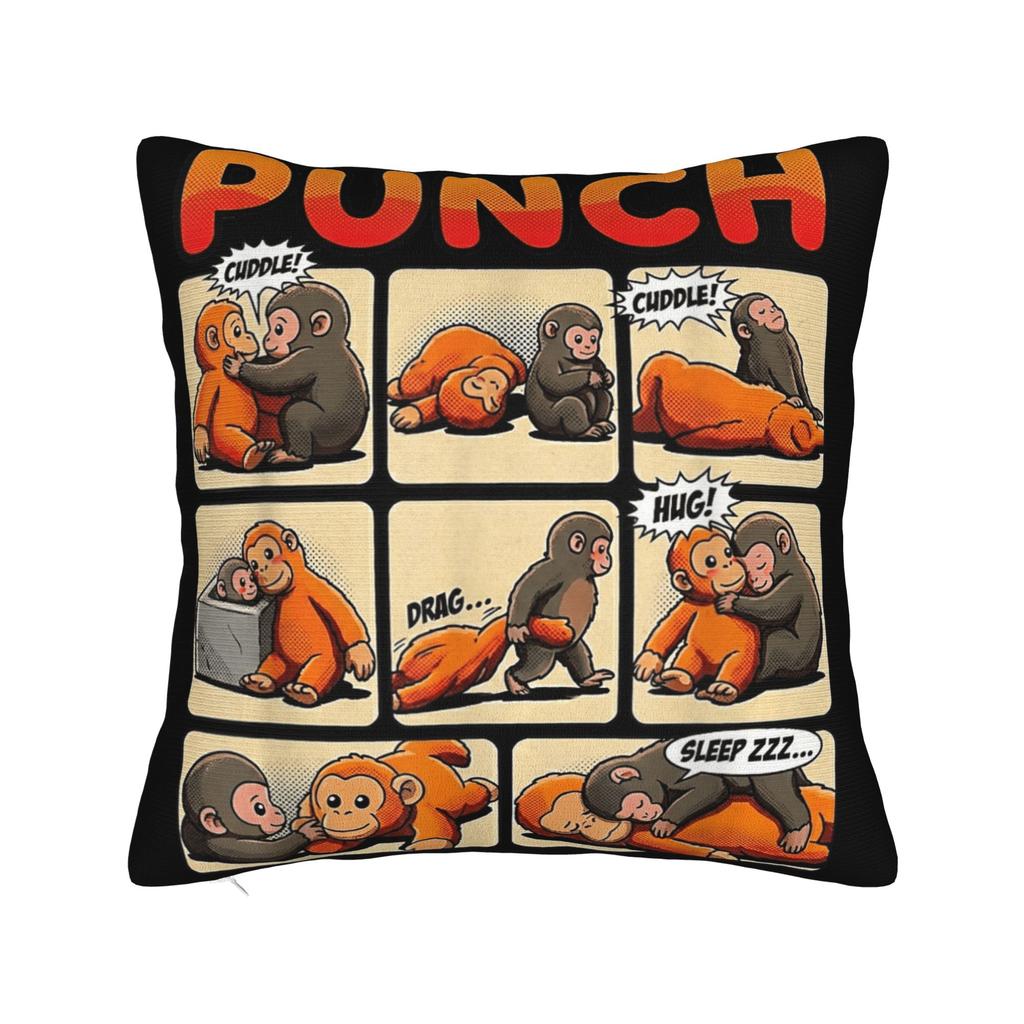 Baby Viral Monkey Punch Hugging Pillow Case Square Pillow Cover For Couch Sofa Bedroom Funny Cushion Cover