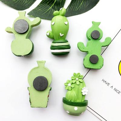 3D Letní Kaktus Sukulenty Magnetické Nálepky na Lednici Trojrozměrná Pryskyřice Kreativní Nástěnka Poznámky Kuchyňský Design