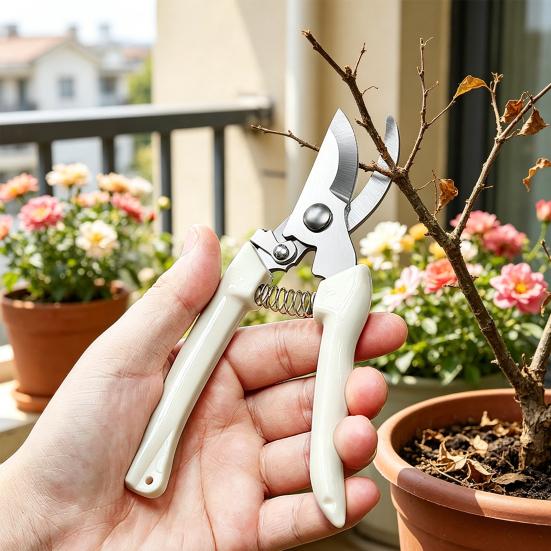 Gartenschere Rostfreie Klingen Handgehaltene Astschere Bypass Gerade Klinge Astschere mit Anti-Rutsch-Griff für Obstbäume Blumen