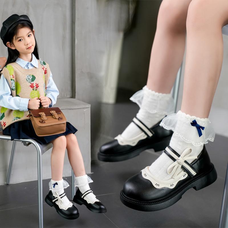 Små Läderskor för Flickor med Kardborreband, Slip-on Mjuk Sula Läderskor, Prinsesskor