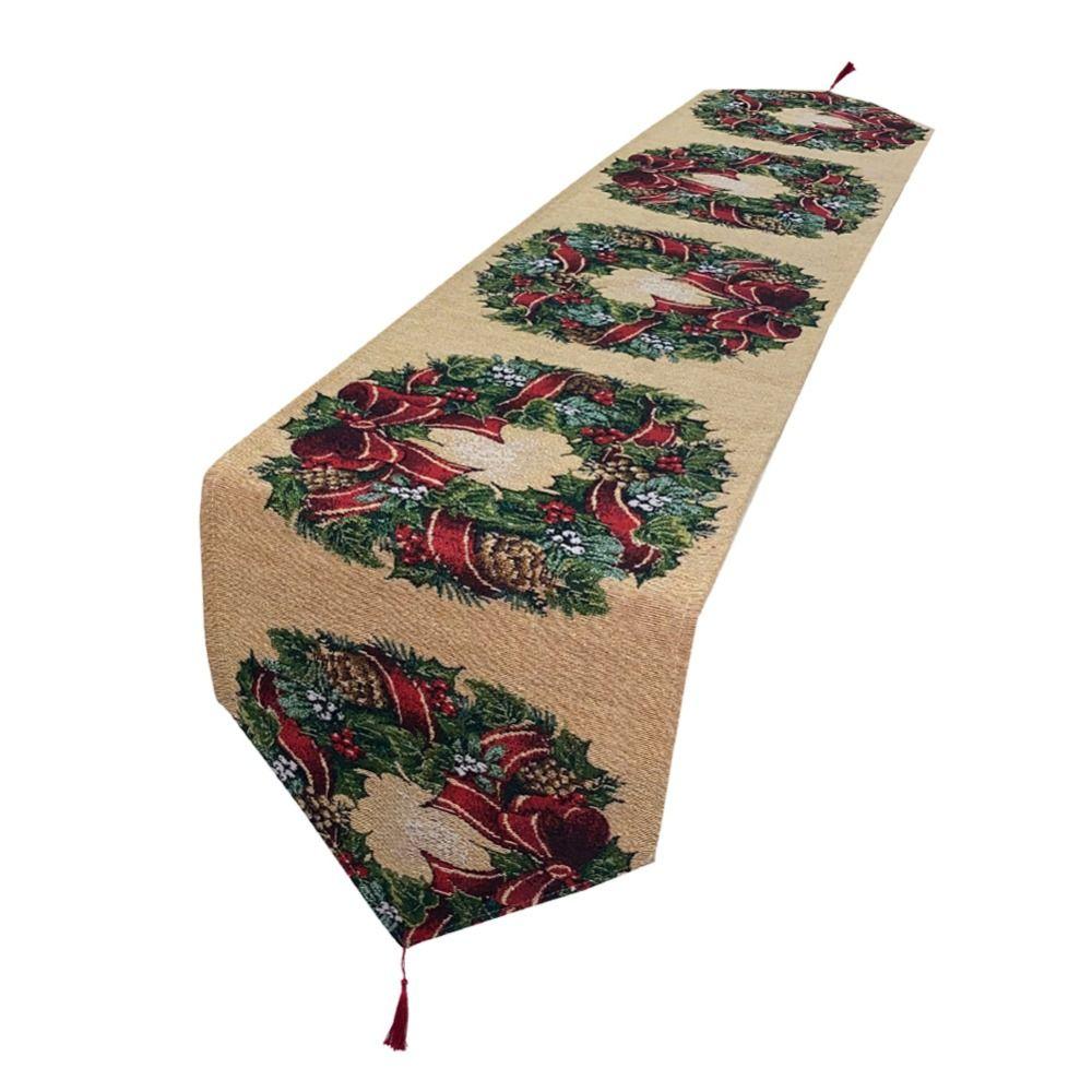 Snowman Printed Christmas Table Runner Long Santa Claus Tablecloth Xmas Desktop Decoration  Event