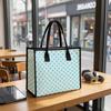 Light Blue Snowflake Pattern Tote Bag Fashion Daily Casual Portable Carryall Shoulder Bag for Women Outdoor Shopping Commute