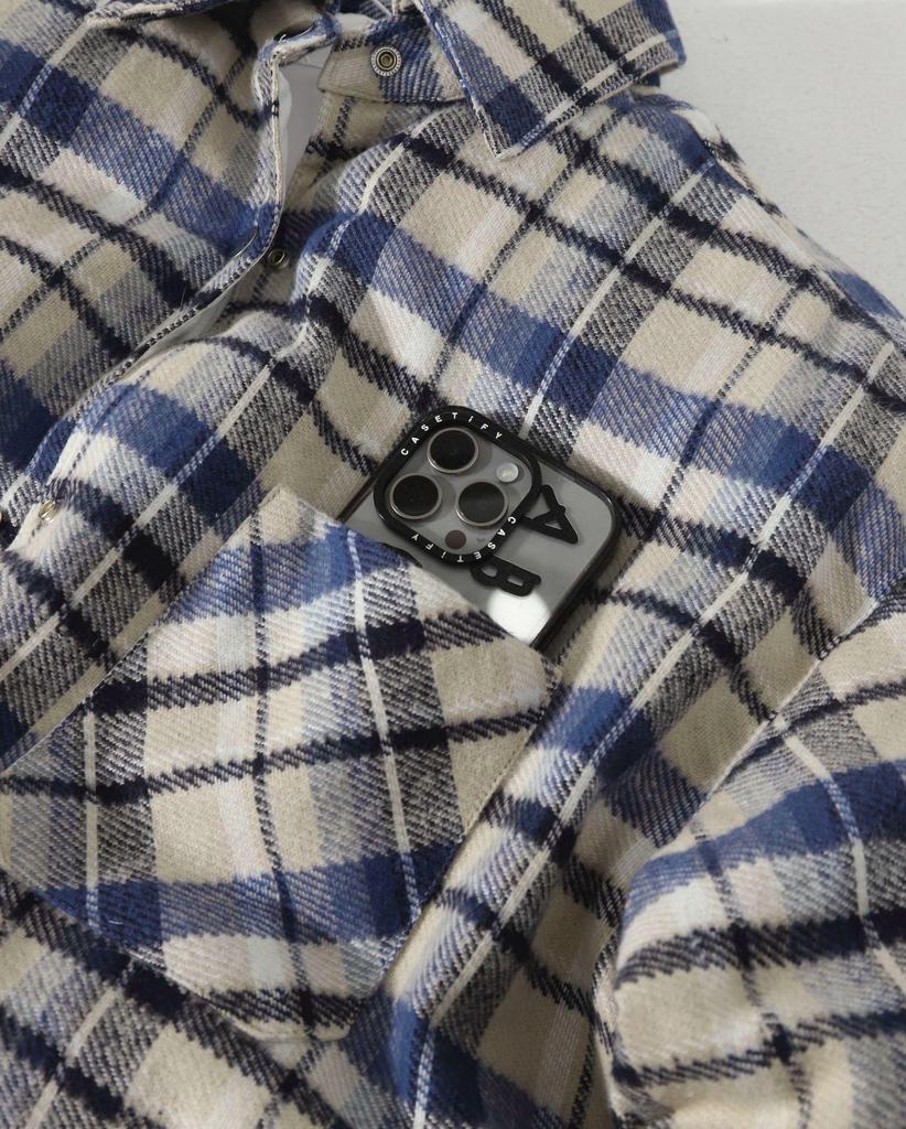 High-Quality Plaid Lapel Down Jacket: Pure Cotton, Brushed, Neutral Old Money Style, Loose Fit, Warm Zipper Outerwear.