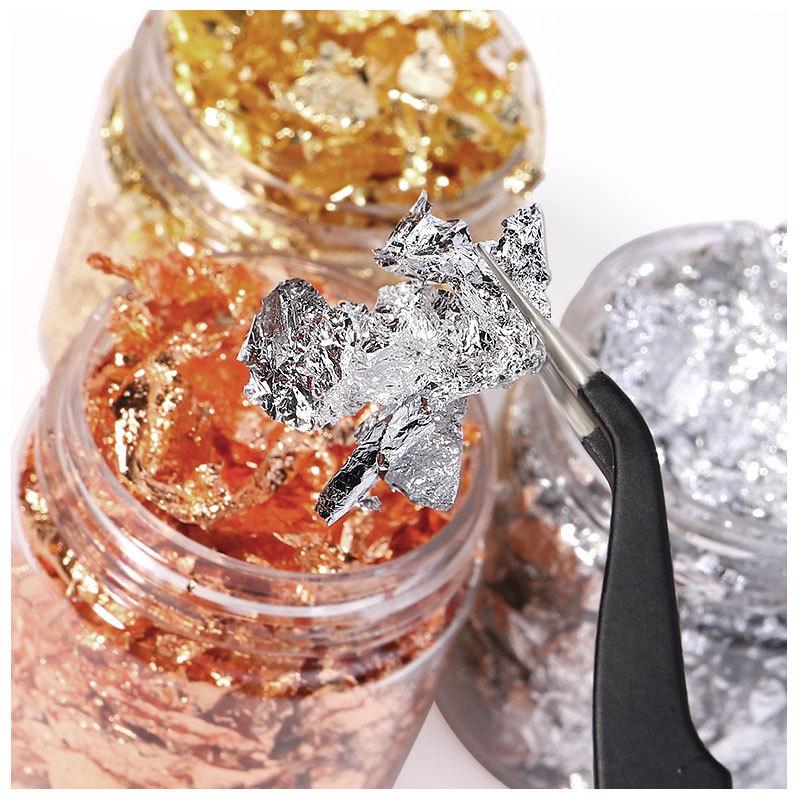 1Box Gold Silver Irregular Nail Art Foil Paper Glitter Gold Leaf Flakes Nail Art Sequin Foil Paper Fragments DIY Manicure Decora