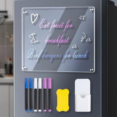 Placa de planejamento mensal e semanal magnética acrílica transparente para calendário de geladeira 40*30cm