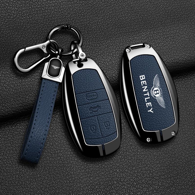 Zine Alloy Car Key Case Cover Shell Holder For Bentley Flying Spur Continental GT Bentayga Mulsanne Protector Remote Accessories HL1