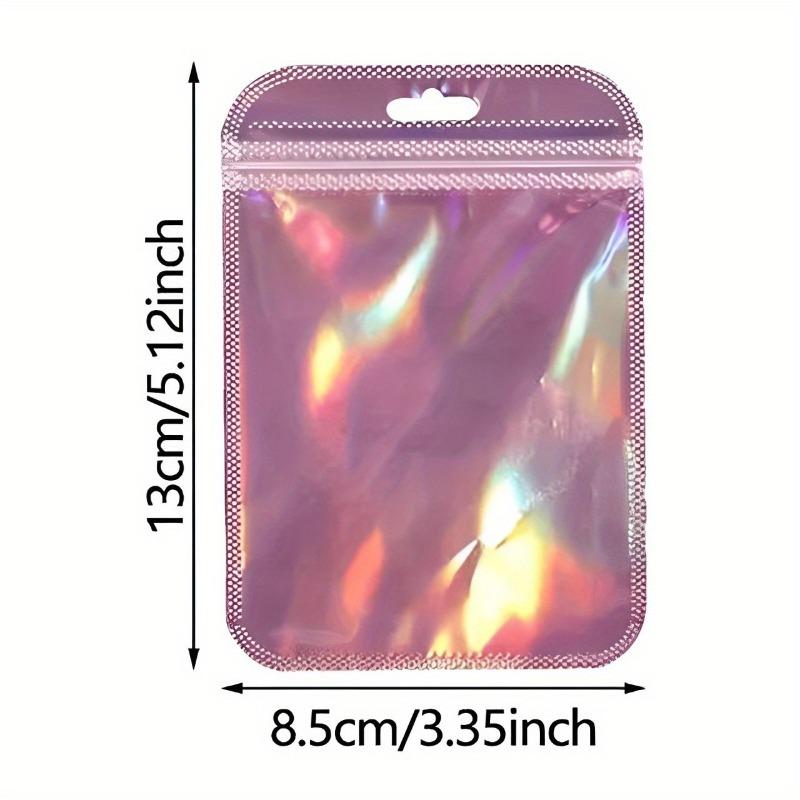 10/20/50PCS Laser Ziplock Bags Iridescent Transparent Plastic Self-Sealing Bag for Jewelry Packaging Cosmetic Retail Display Bag