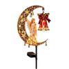 Waterproof Solar Christmas Crescent Garden Light Solar Powered Santa Claus Christmas Moon Solar Stake Light LED Glowing Snowman