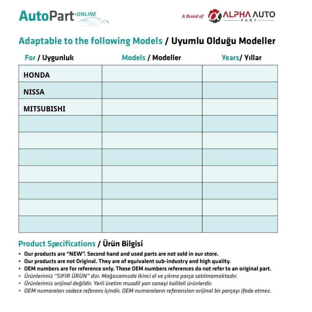 Klädsel- och täckningsklämma - 10 stycken för Honda, Nissan, Mitsubishi