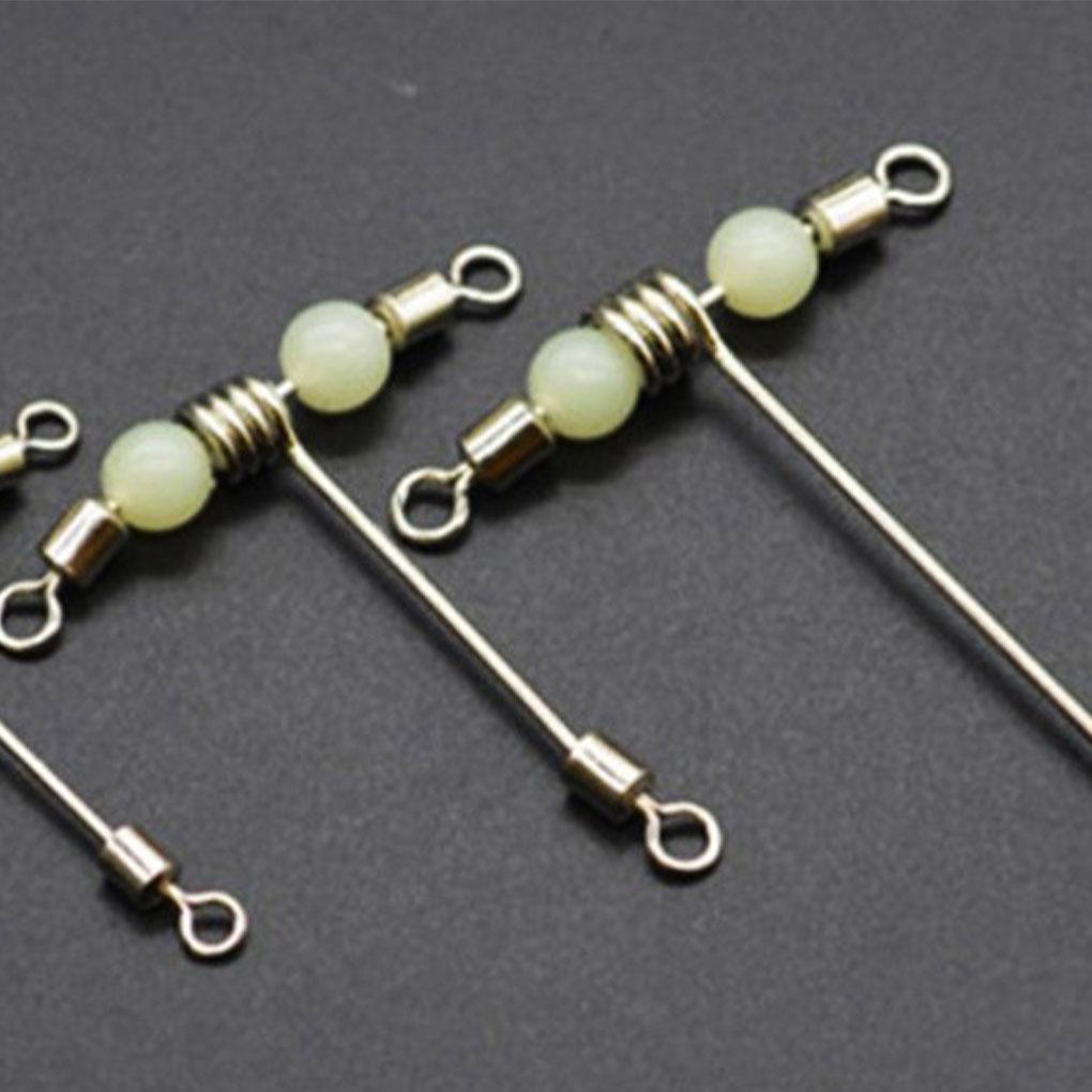 10 Pieces Fishing Connector 3 Way Stainless Steel Rotating Swivel Hook Protector Portable Fish Tackle Rolling Barrels