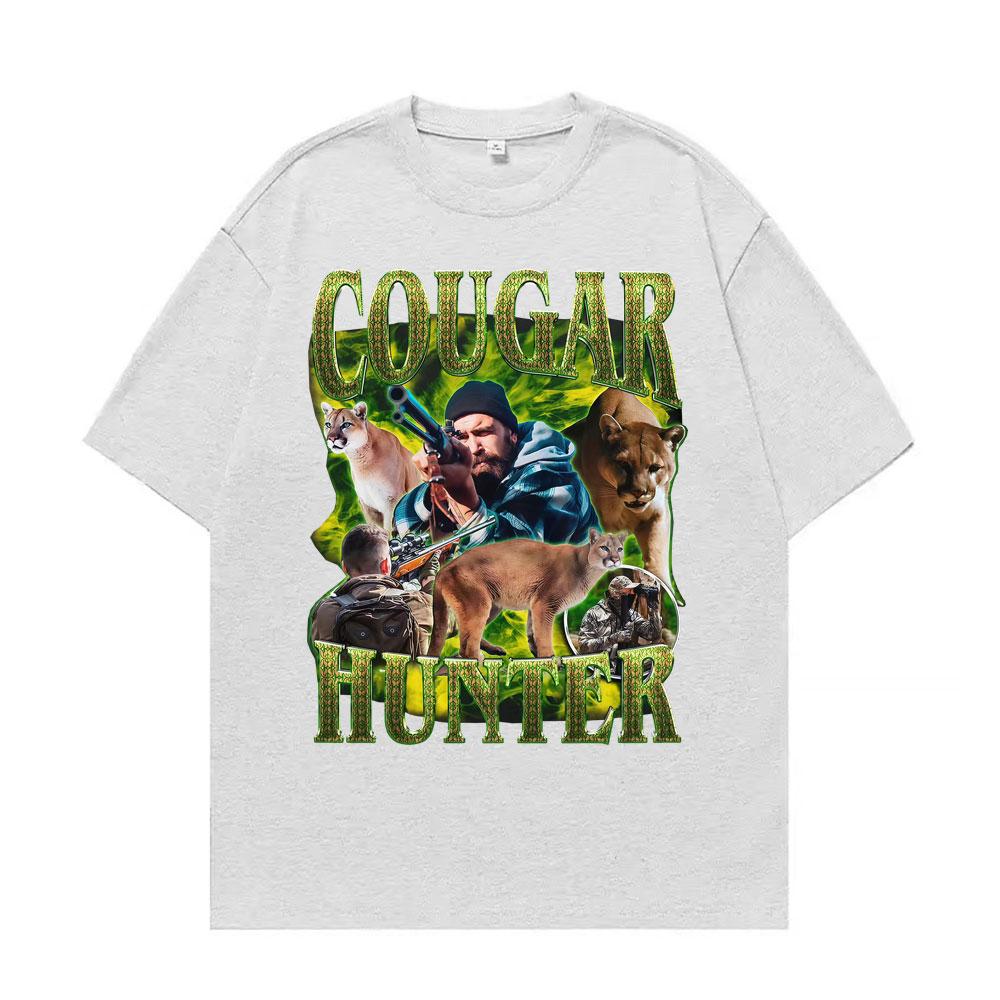 

Забавная винтажная графическая футболка Y2K 90-х годов «Охотник на пум» для мужчин и женщин, Топы с юмором в стиле Харадзюку, Летняя футболка с круглым вырезом, Свободная футболка оверсайз 2XL