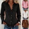 Langarmblusen Damen Quastenhemd für den Herbst, Knopfleiste Slim Fit Fransen Freizeit-Oberteile Bluse, Unifarbenes Oberteil, Westliches Cowgirl Outfit Bluse