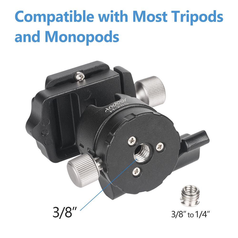 Tripod Head Mount 25mm Diameter 360 Degree Panorama Rotation Head