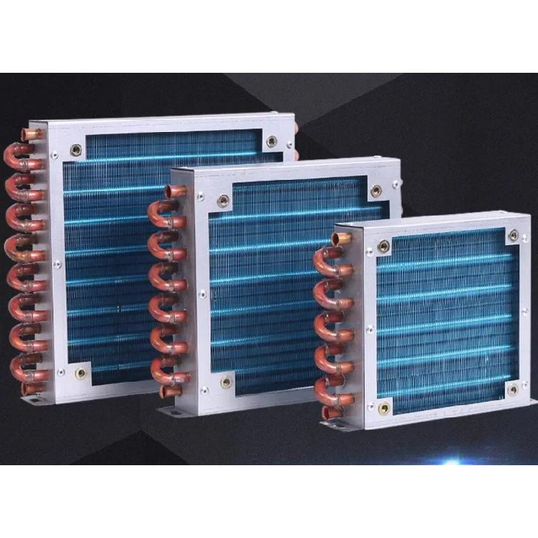 Refrigerator Condenser 7mm Copper Tube Aluminum Fin Small Radiator Air-cooled Water-cooled General Cooling 1PC