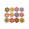50Pcs 20mm Wood Buttons Mixed Color 2 Holes Flower Shaped Decorative Buttons, Flower Painting Wood Buttons