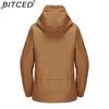 BITCED Spring/Autumn Casual Trench Coat for Women Loose-Fit Windproof Jacket with Hood Long-Sleeved Windbreaker