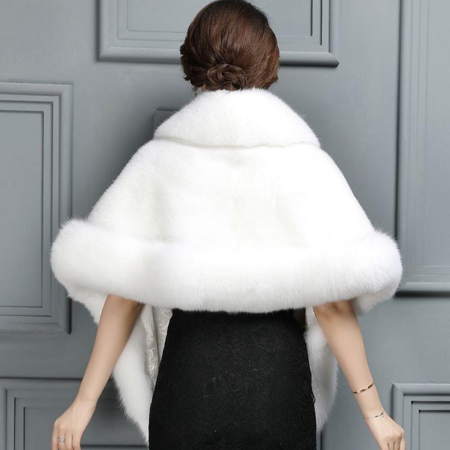Brand New Fur Women's Shawl Cape Eco-friendly Mink Fox Fur Mink Coat