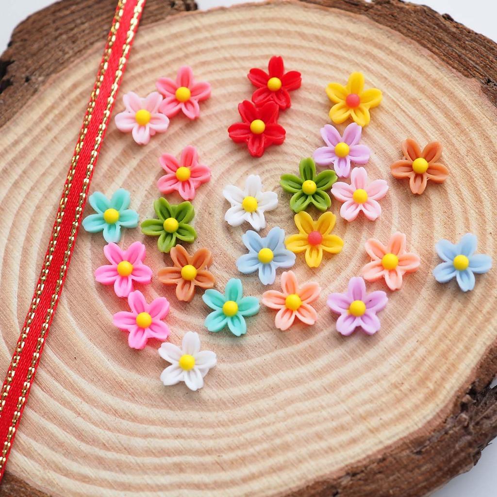 Sempiterno Miniature Resin Daisy Perfect for DIY Miniature and Miniature House Decor 120-Piece Flowers, Decorations, Crafts, (12 Colors)