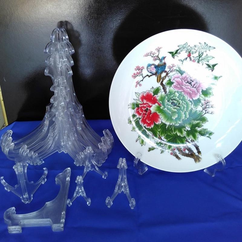 Sturdy ABS Plate Stands Heavy Duty Support for Secure Display of Plates Collectibles Foldable Rack for Compact Storage