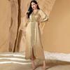 Womens Muslims Abaya Dress V Neck Long Sleeve Abayas Dress Islamic Full Length Kaftan Daily Casual Dress Gifts