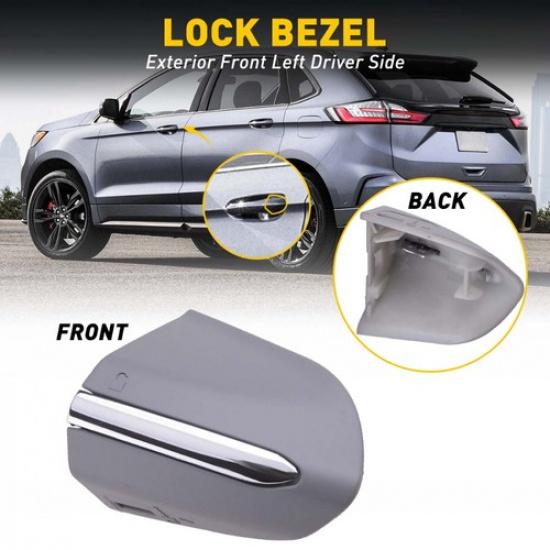 Fit 2015- Ford Edge Front LH FRONT Door Handle Lock Bezel CHROME Cover Gray