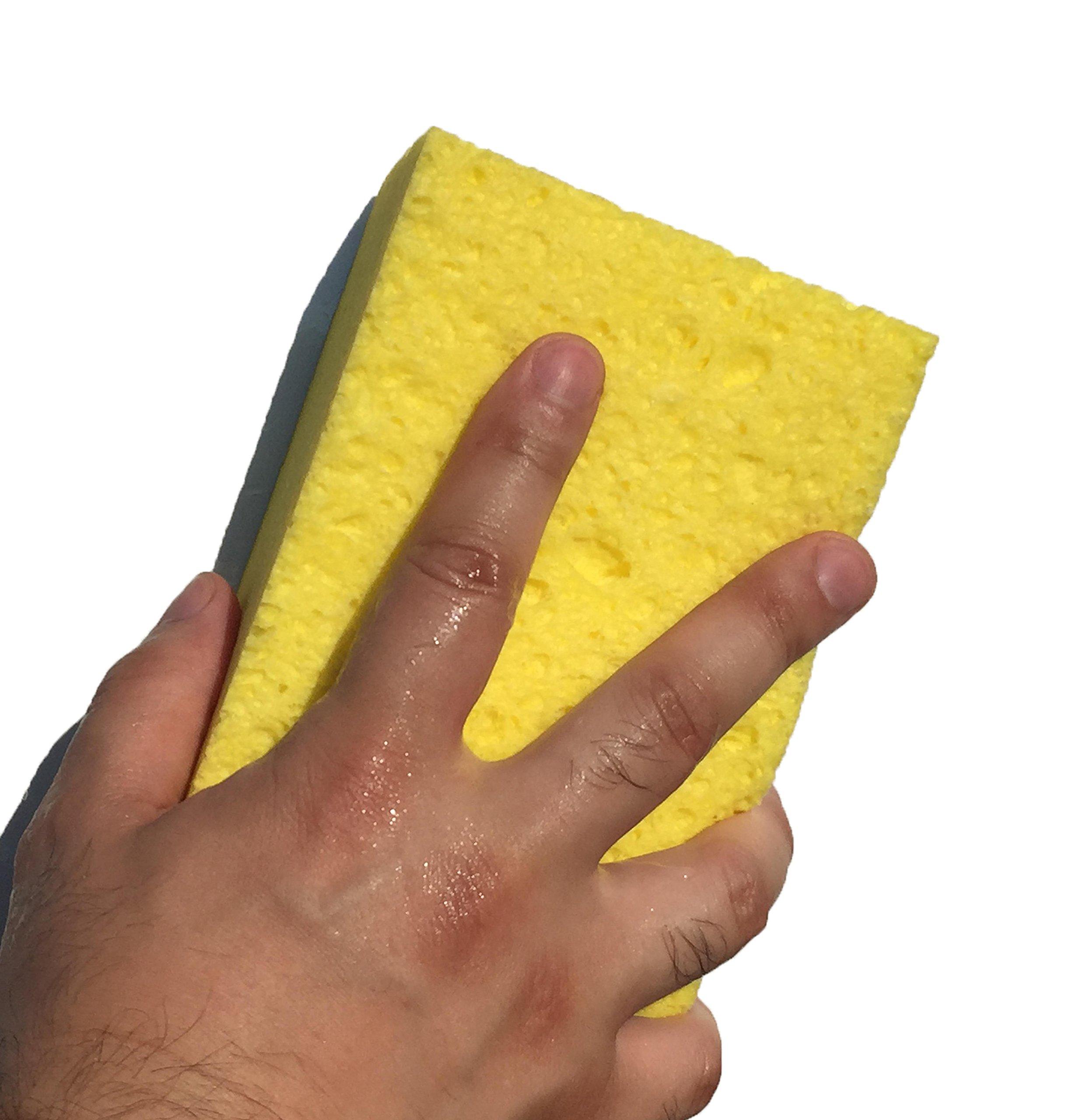 

Nippon Insole Industry Сделано в Японии Устойчивая к царапинам Целлюлозная губка для мытья автомобиля Обычная 15,5 x 10 x 4,5 см Набор из 2 штук Желтый