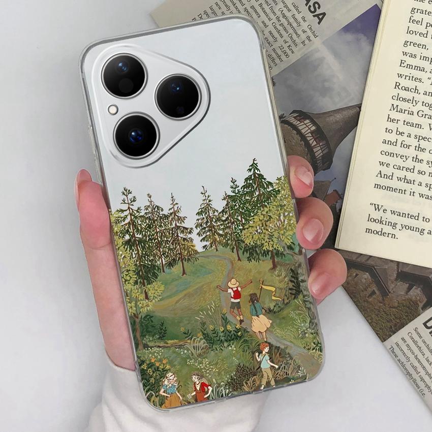 For Huawei Honor Magic5 400 Pura 80 Pro Ultra Phone Cover Beautiful Girls Patterns Transparent Slim Silicone Anti Fall Housing For Huawei Bumper Shell