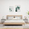 VidaXL Tables de Chevet Murales avec Lumières LED 2 pcs, Armoires de Nuit, Tables de Nuit Chambre, Moderne, Sonoma Gris Bois 836837