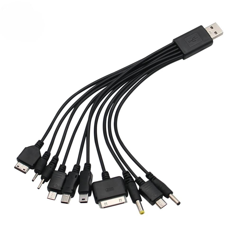 Universal 10 in 1 USB Multi Function Charger Retractable Portable Phone Cable For Various Cellphone Charging Cable Cord
