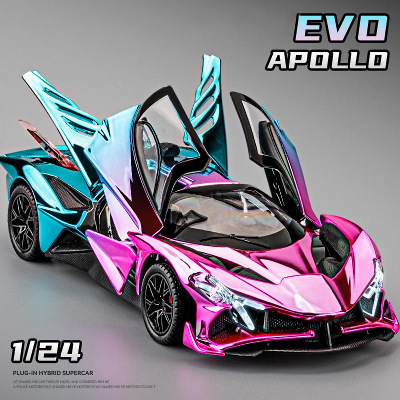 1:24 Apollo Projekt EVO Galvanisierte Legierung Muscle Car Modell Sound und Licht Kinderspielzeug Sammlerstücke Geburtstagsgeschenk