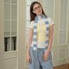 Thin and Long Striped Contrasting Color Scarf Female Millennium Hottie Style Concave Shape Woolen Scarf