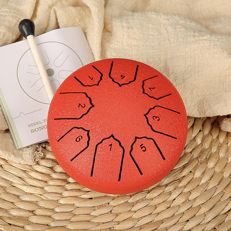 4-inch Mini Ethereal Steel Tongue Drum - 8-tone, Worry-Relief Percussion Instrument for Kids, Portable and Empty Drum Design