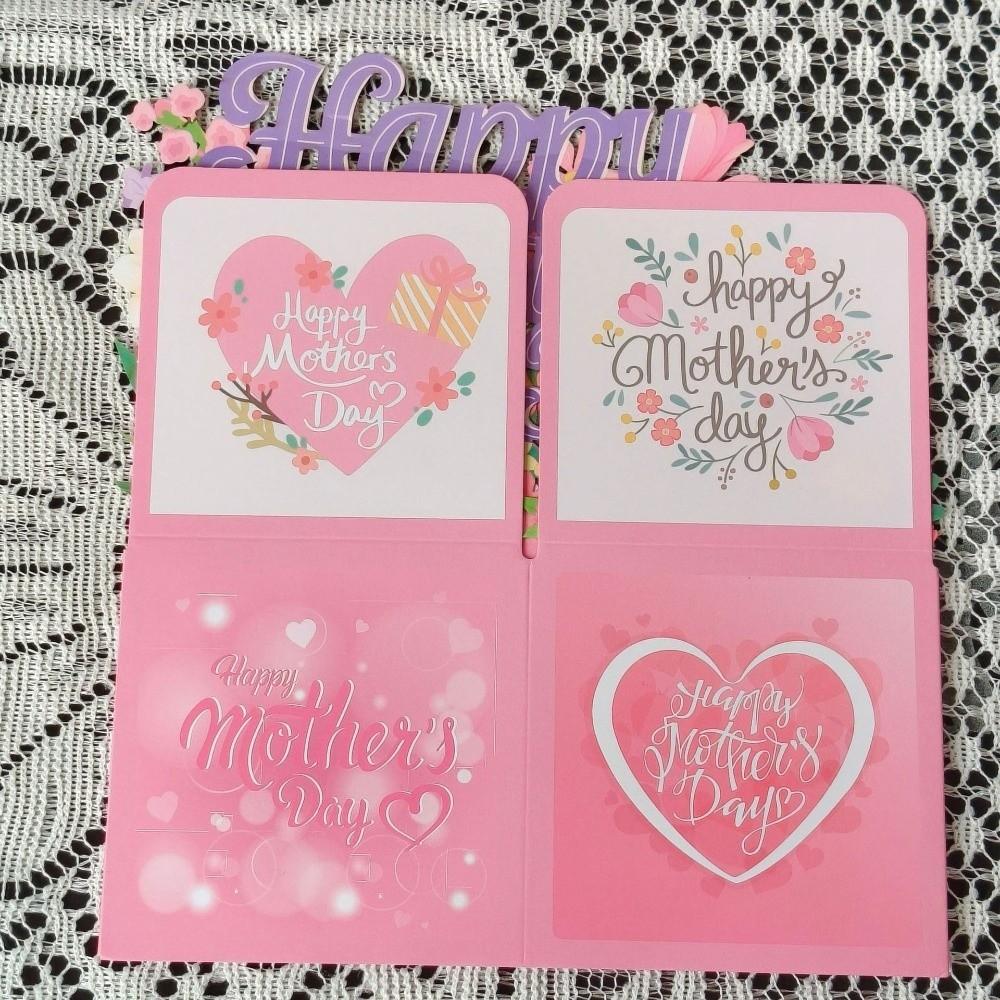 Floral Bouquet Mother's Day Cards Cardstock Thank You Card Mother's Gift Invitations Cards