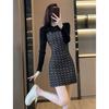 JK&JS Elegant European Style A-Line Knit Dress