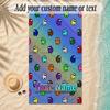 Beach TowelAmong Us Custom Name Text Personalized Soft Towel for Beach Pool Indoor Home Decor Gift