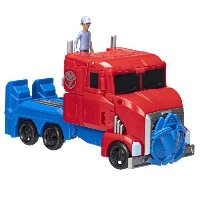 Figurine Transformers EarthSpark Spin Changer Optimus Prime De 20 Cm Avec Robby Malto De 5 Cm