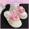 Cute Cartoon Anti Slip Summer Slides For Women Cozy Indoor Beach Shoes In Pink And White