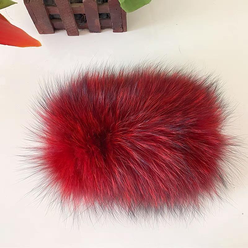 Women Elastic Real Fox Fur Scarf Neck Warmer Lady Genuine Knitted Fox Fur Headband