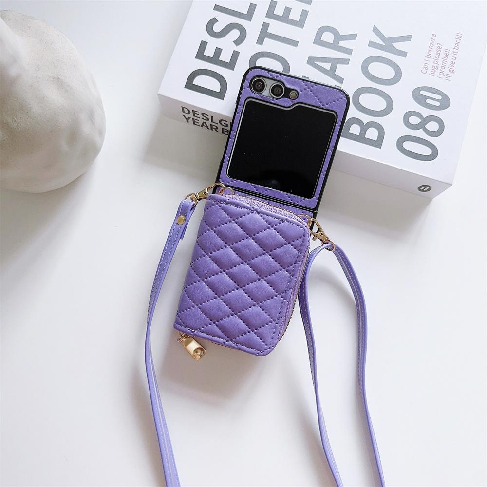 

Crossbody Zipper Wallet with Card Holder Phone Case for Samsung Galaxy Z Flip 6 5 4 3 Flip5 Flip4 Flip3 5G Leather Shell Cover Galaxy Z Flip6