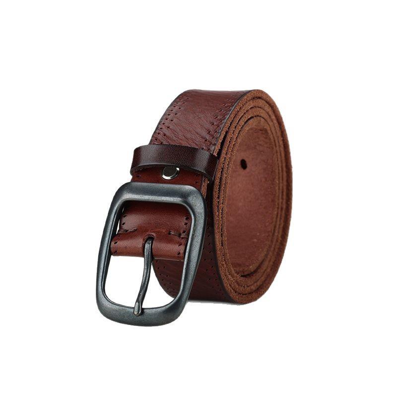 Belt Men'S And Women'S Leather Pure First Layer Cowhide Fashion Trend Retro Old Jeans Handmade Belt
