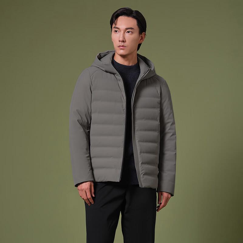 Tanboer Men's Hooded Short Goose Down Jacket