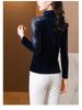 Stylish Versatile Velvet Lace High-Neck Long-Sleeve Shirt for Women