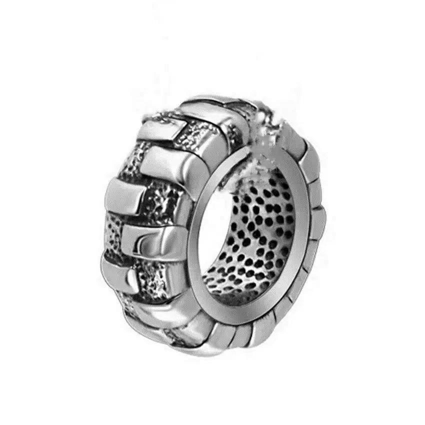 Unisex Thai Silver Retro Wheel of Fortune Pendant - Dominant Fashion, Motorcycle Punk Style Accessories