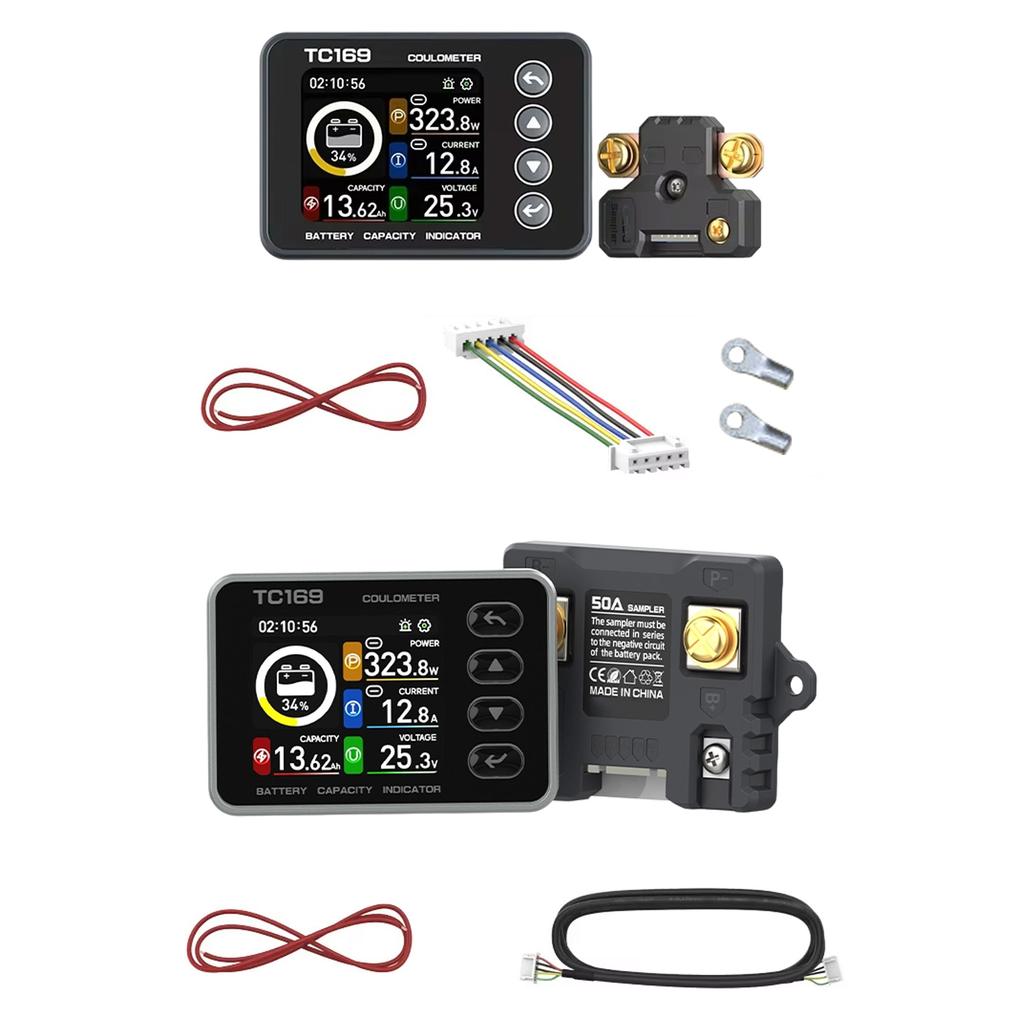 Battery Capacity Tester With Percentage And Remaining Time Display Coulomb Counter For 6V To 60V Applications