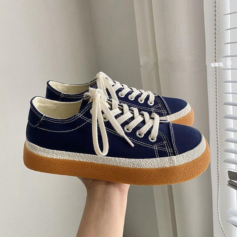 Парусиновая обувь на толстой подошве и бархатные студенческие осенне-зимние женские — фото 10