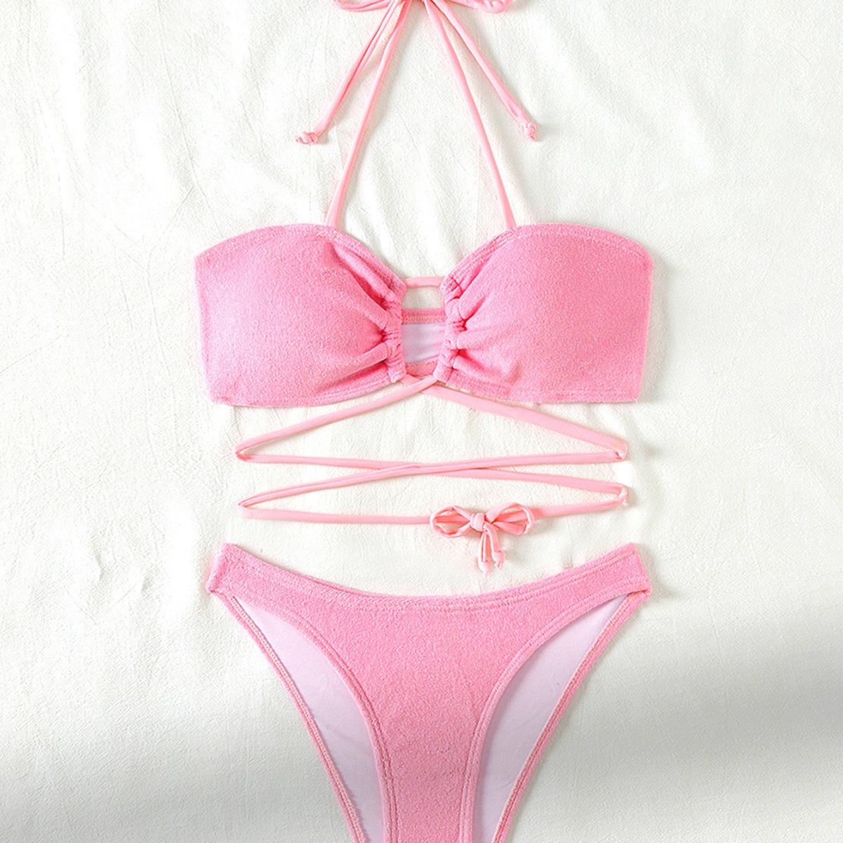 Swimsuit Women S Suit Split European And American Sexy Hollow Lace-Up Swimsuit Bikini S