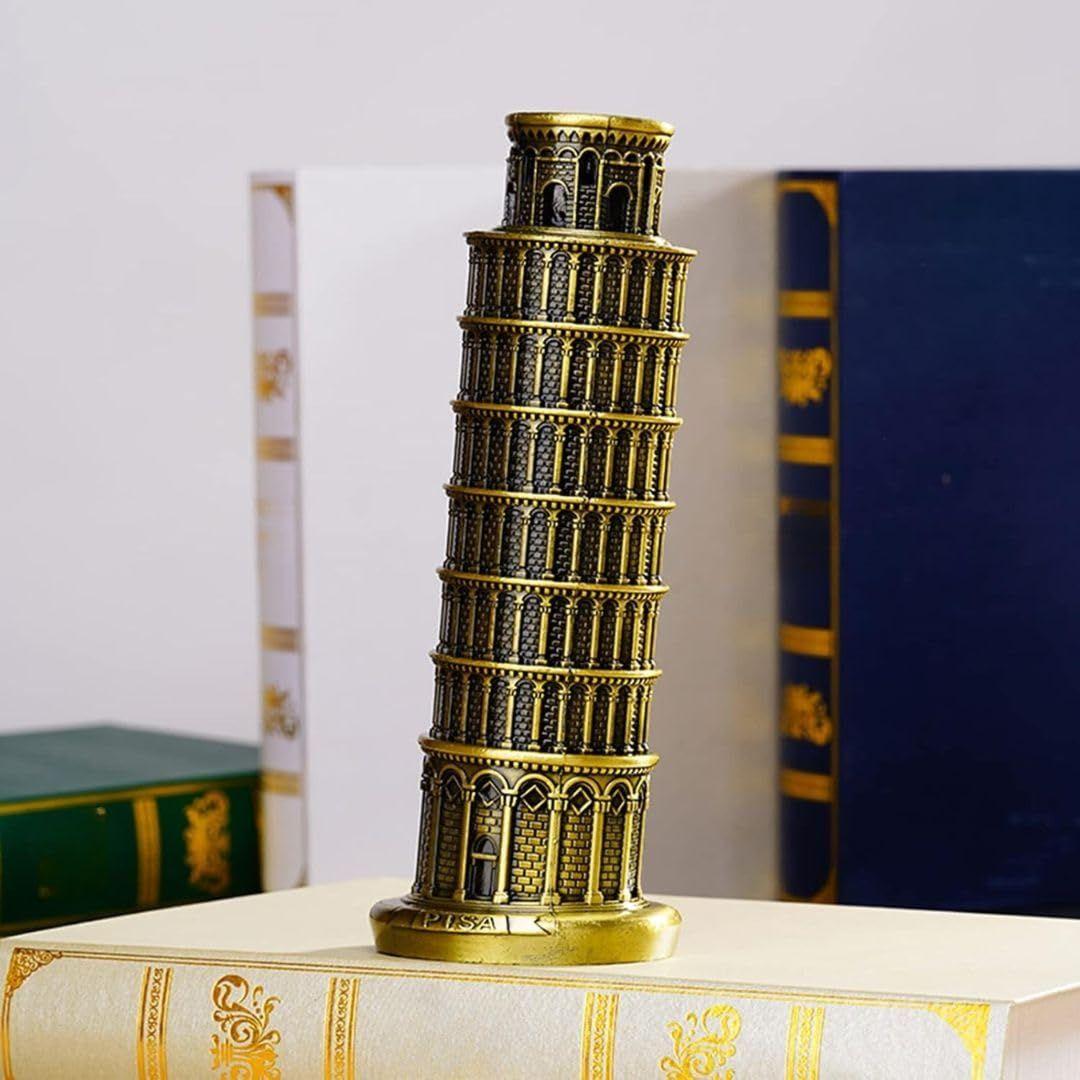 Metal 1 Piece Italy World Famous Building The Leaning Tower of Pisa Antique Vintage Statue